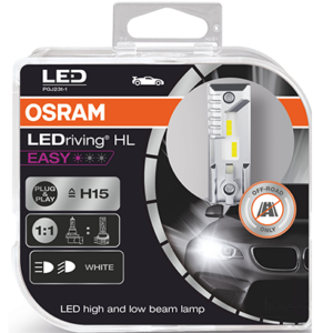 64176DWESY-HCB - Osram Λάμπες Αυτοκινήτου Ledriving Hl Easy H15 LED 6000K Ψυχρό Λευκό 12V 16.5W 2τμχ - Image 1