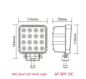 FLED2A - ΑΔΙΑΒΡΟΧΟΣ ΠΡΟΒΟΛΕΑΣ LED 48W 4000lm 10 - 30 vDC - Image 2